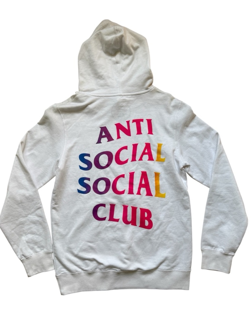 Anti Social Social Club White Pullover with Black Logo Print